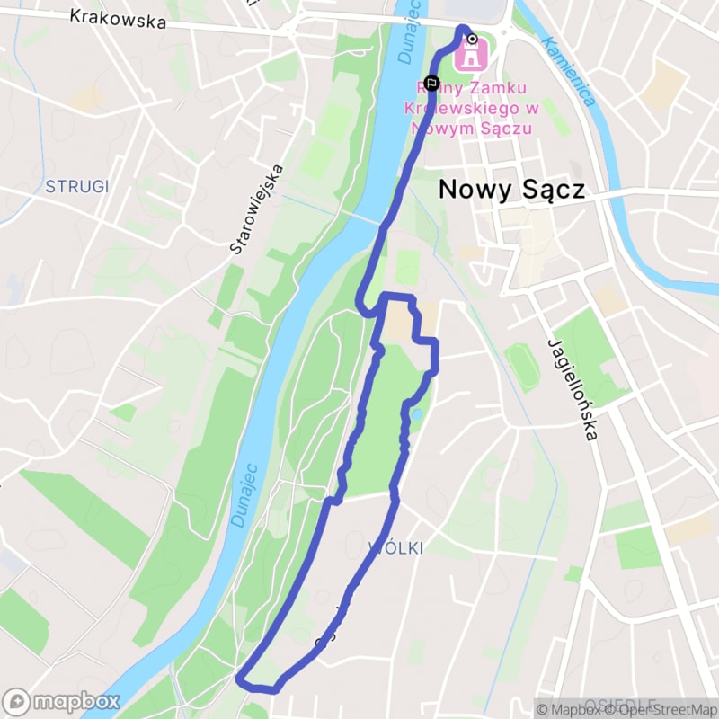 Łatwa, 5km szlak turystyczny rozpoczynający się w Nowym Sączu - Nowy Sącz