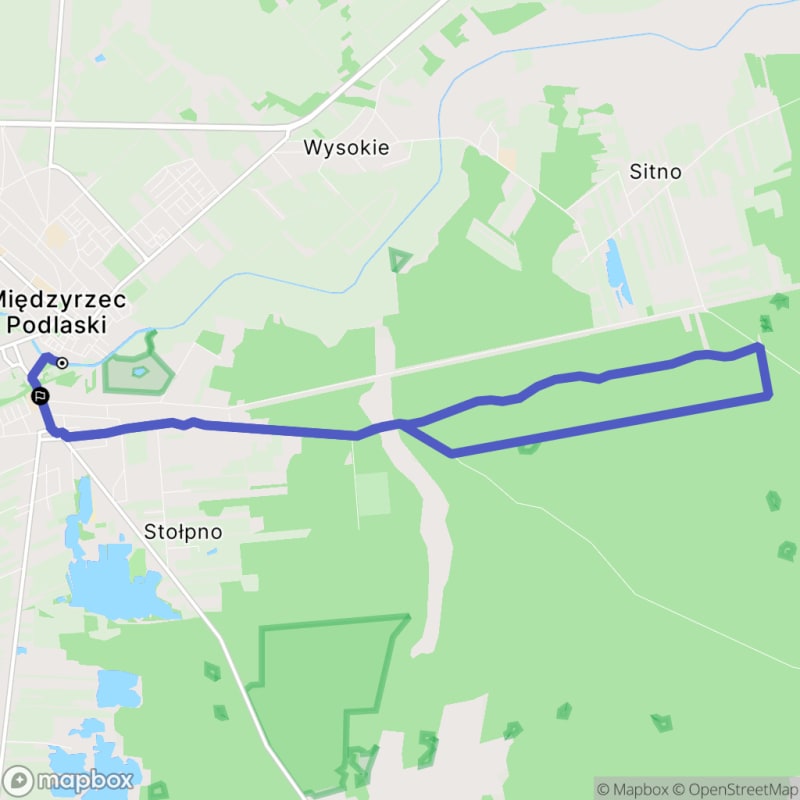 Ścieżka średnio trudna o długości 14,4 km w Międzyrzec Podlaski - Międzyrzec Podlaski