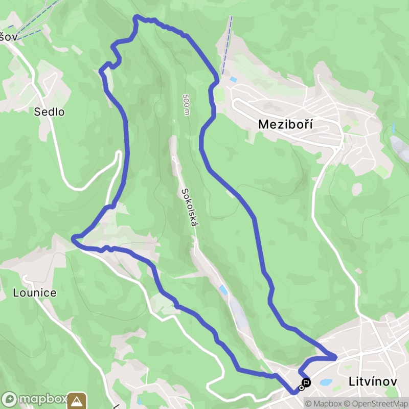 Ścieżka wzdłuż rzeki z poziomem średnim - 9,9 km, Litvinov - Litvinov