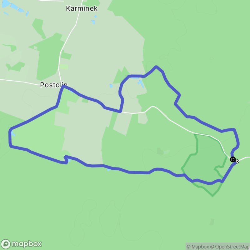 Łatwa trasa turystyczna w Lasowicach o długości 7,8 km - wyjście z Lasowic - Lasowice