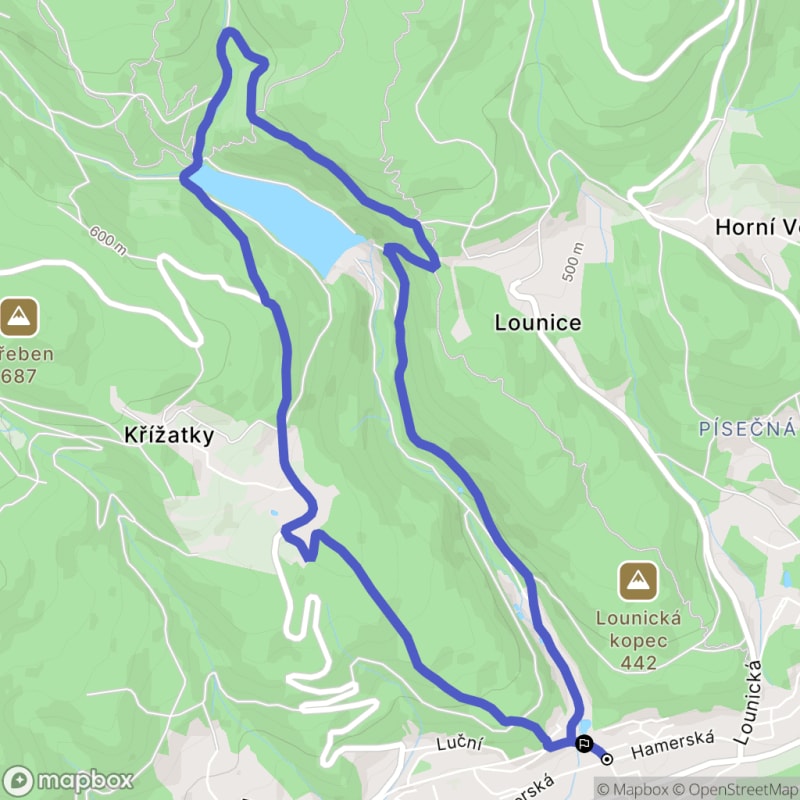 Ścieżka wzdłuż rzeki z poziomem trudności średnim - 7,7 km, Litvínov - Litvínov