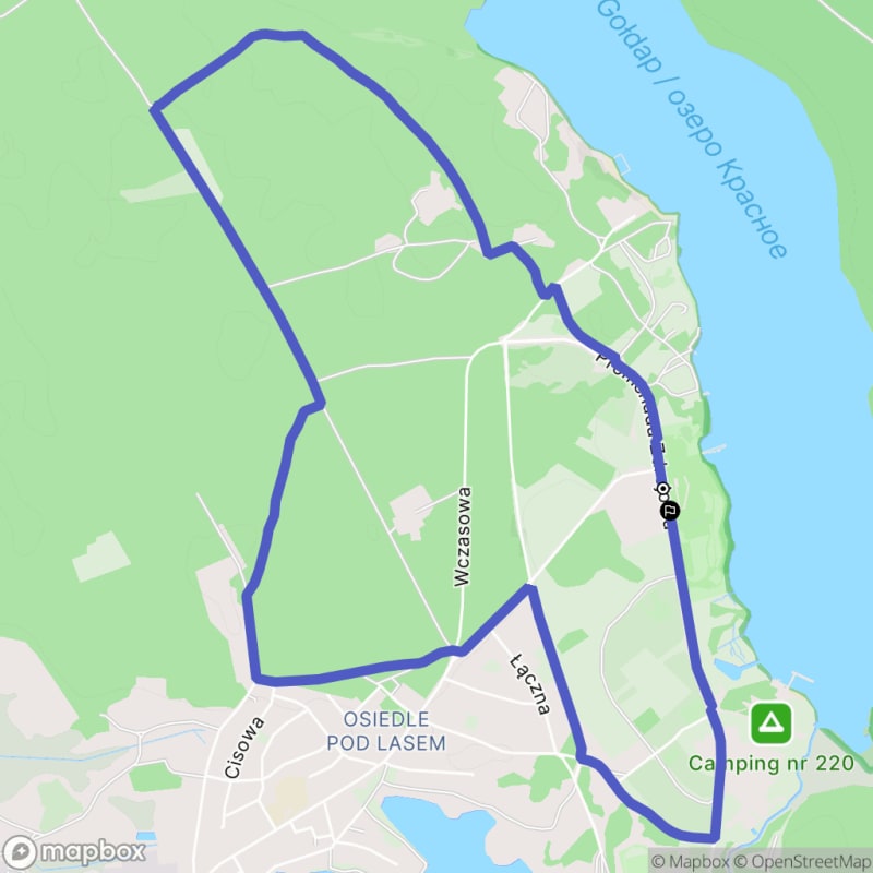 Łatwa, 7.1 km trasa turystyczna rozpoczynająca się w Gołdapie.\n - Gołdap