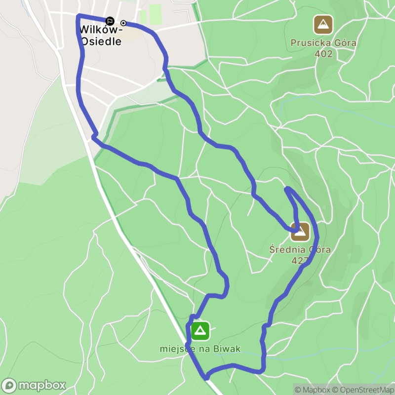 Spacer z Wilkowo-Osiedla o dystansie 5,3 km i poziomie trudności łatwym - Wilków-Osiedle