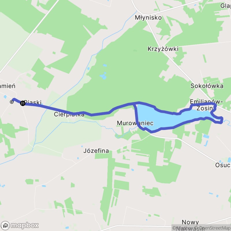Ścieżka wzdłuż rzeki z poziomem trudności średnim - 11,9 km, Kamień (polski) - Kamień