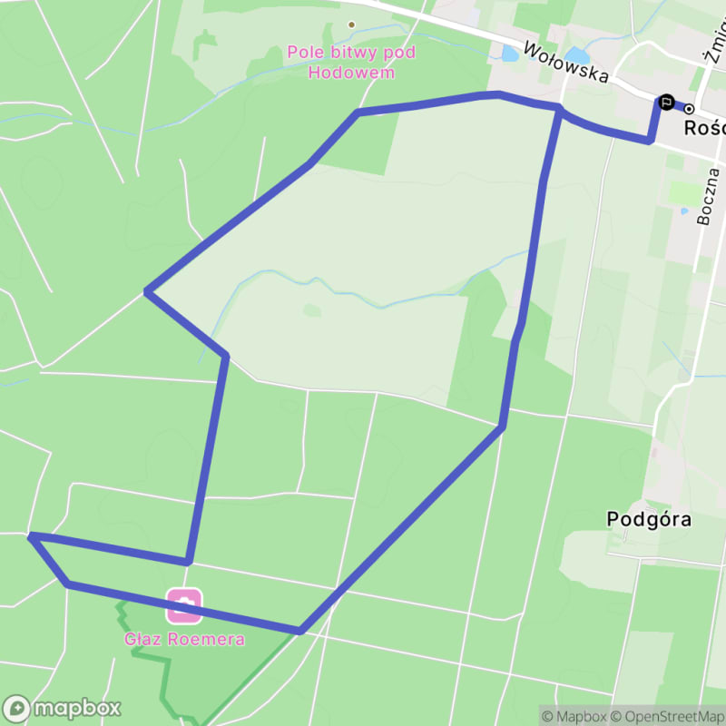 Łatwa, 6.2km dystansowa wędrówka turystyczna rozpoczynająca się w Rościsławicach - Rościsławice