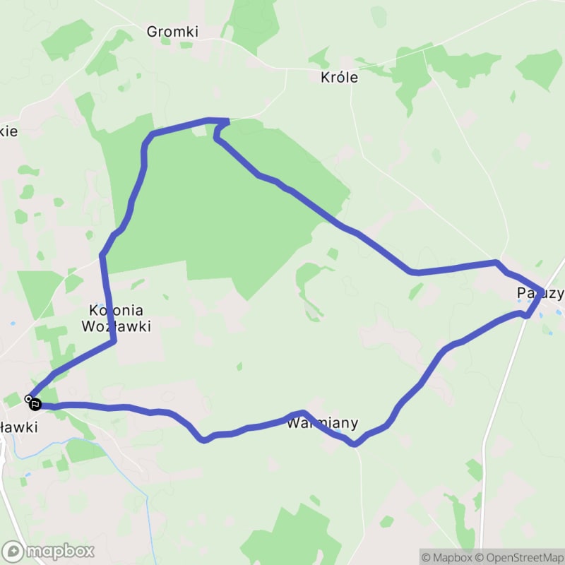 Ścieżka wzdłuż rzeki z poziomem trudności średnim, 13.6 km, Wozławki jako punkt wyjścia - Wozławki
