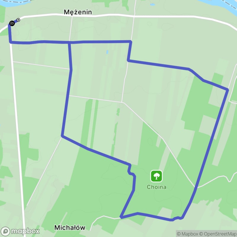 Łatwa, 7.9km trasa turystyczna rozpoczynająca się w Mężeninie.\n - Mężenin