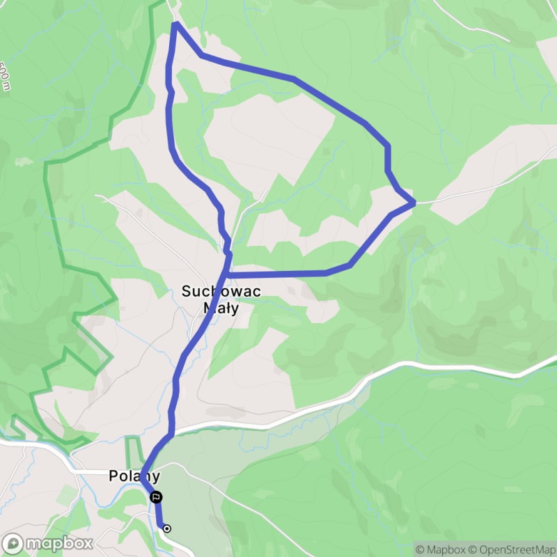 Łatwa, 6.4 km trasa turystyczna rozpoczynająca się w Polanie - Polany