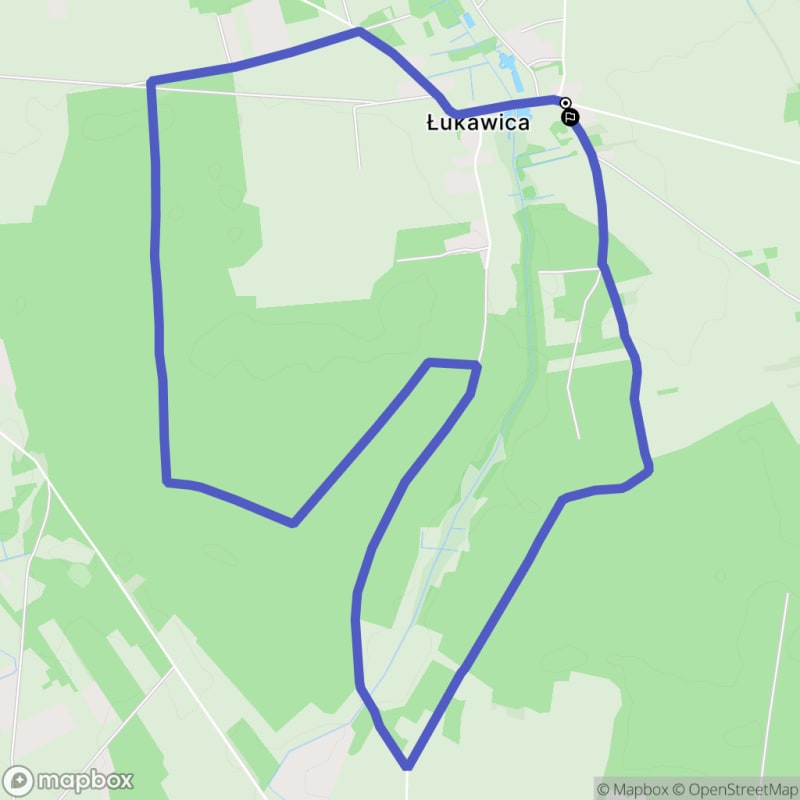 Ścieżka wzdłuż rzeki z poziomem trudności średnim - 9,1 km, Łukawica jako punkt wyjścia. - Łukawica
