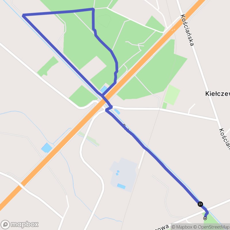 Łatwa, 4,8 km dystansowa przechadzka z miejsca początkowego w Kościanie \/ 

Skrót polski: "Łatwa, 4,8km dystansowa przechadzka z miejsca początkowego w Kościanie" - Kościan