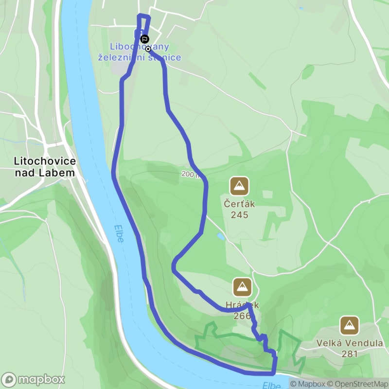 Łatwa, 5.6km dystans rajdu turystycznego w Libochovanych - Libochovany
