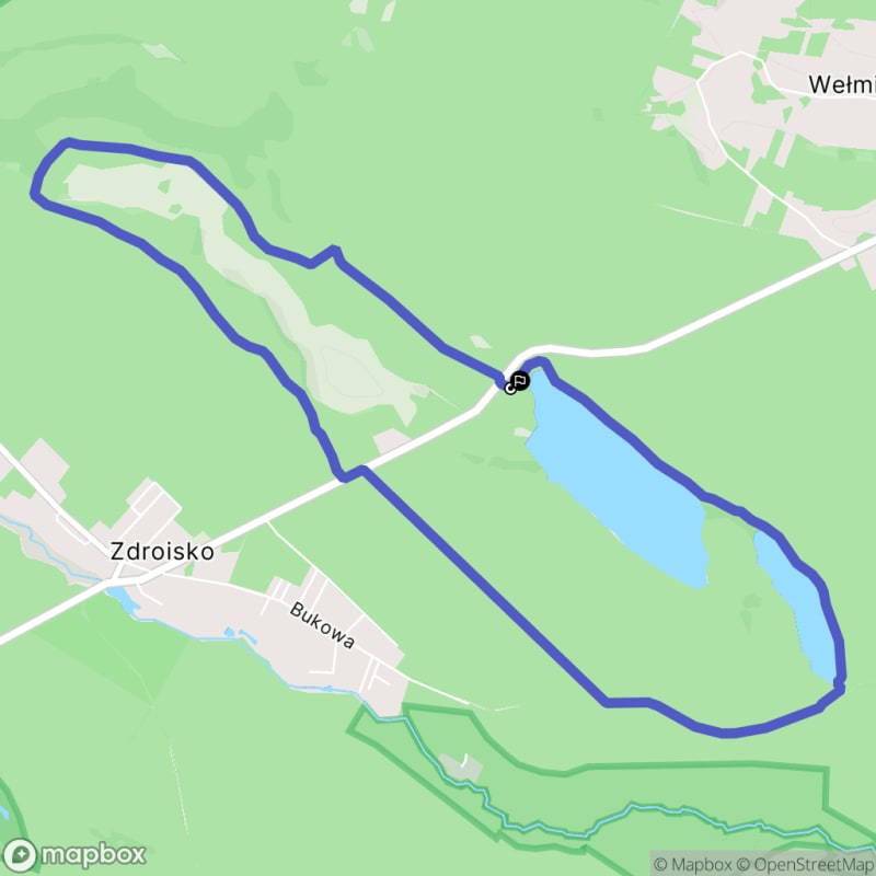 Ścieżka wzdłuż rzeki z początkiem w Zdroisku o długości 8,1 km i poziomie trudności średniej. - Zdroisko