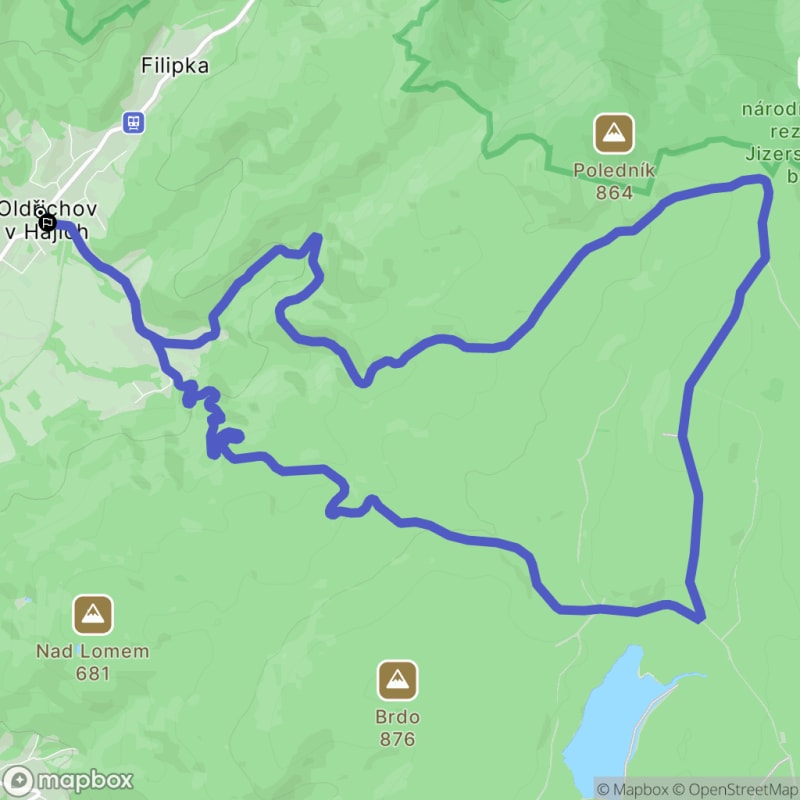 Ścieżka w trudnym terenie z Oldřichova w Hájích o dystansie 17,4 km - polski - Oldřichov v Hájích