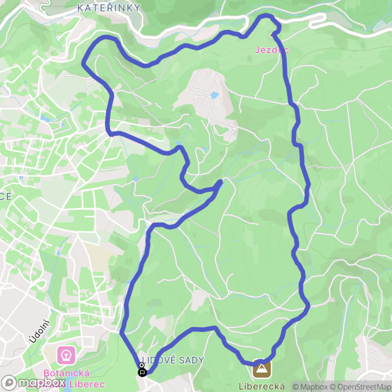 Ścieżka średnio trudna o długości 8,2 km w Liberecu - Liberec