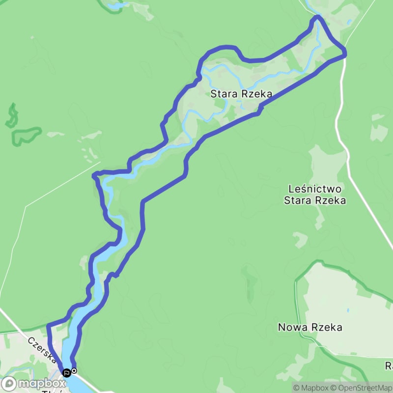 Ścieżka wzdłuż rzeki z poziomem trudności średnim - Tleń, dystans 13.2 km - Tleń