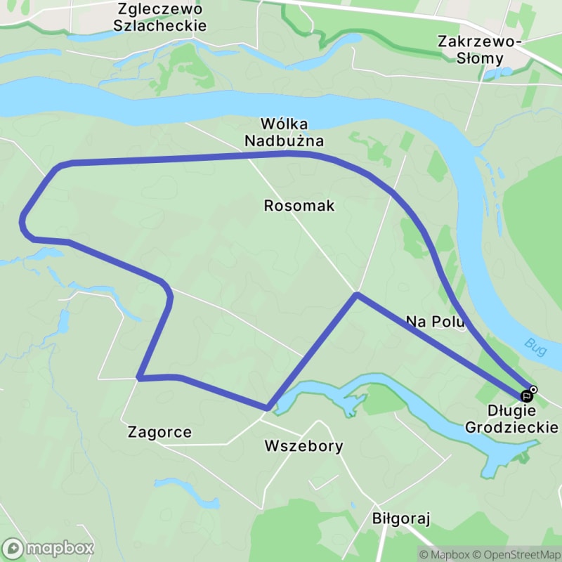 Spacer łatwy o długości 7,3 km w Długich Grodzicach - Długie Grodzieckie