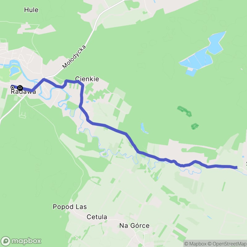 Ścieżka wzdłuż rzeki Radawy - 13,9 km, poziom trudności średni - Radawa