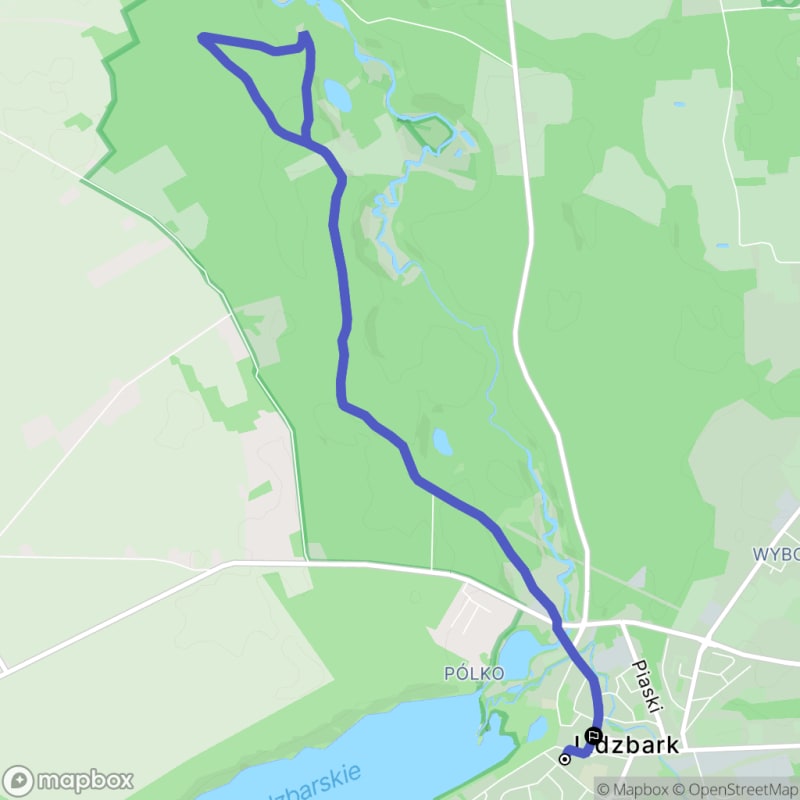 Ścieżka średnio trudna o długości 9,7 km zaczynająca się w Lidzbarku. - Lidzbark