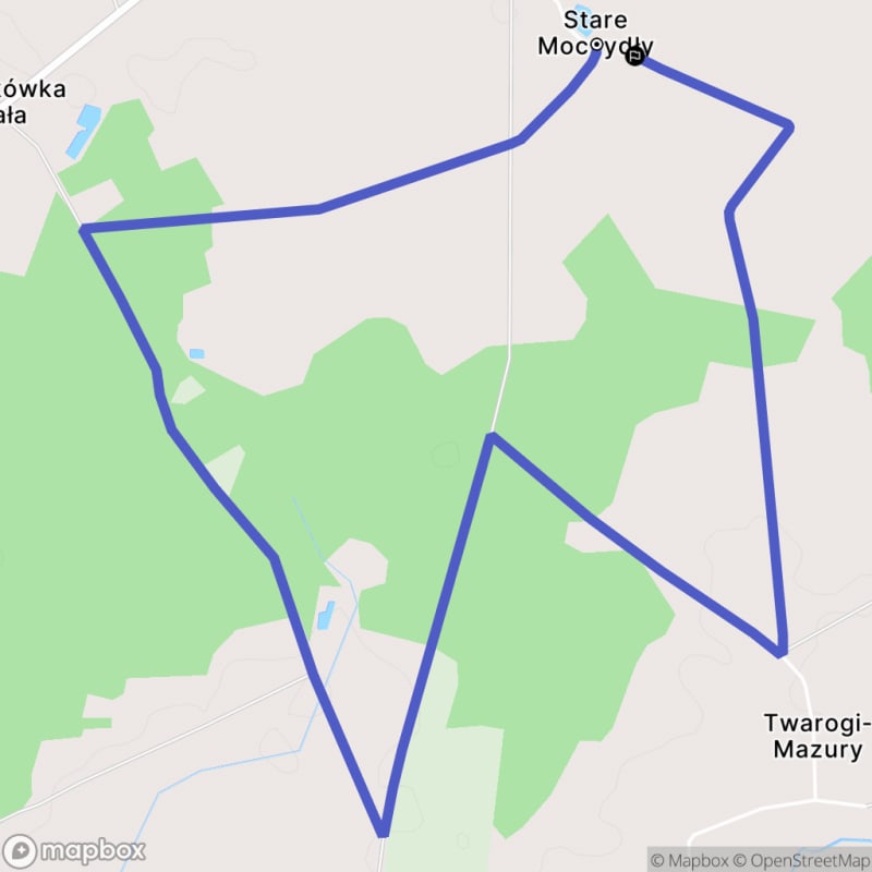 Spacer łatwy w Stare Moczydłach o długości 6,6 km - Polska\n - Stare Moczydły
