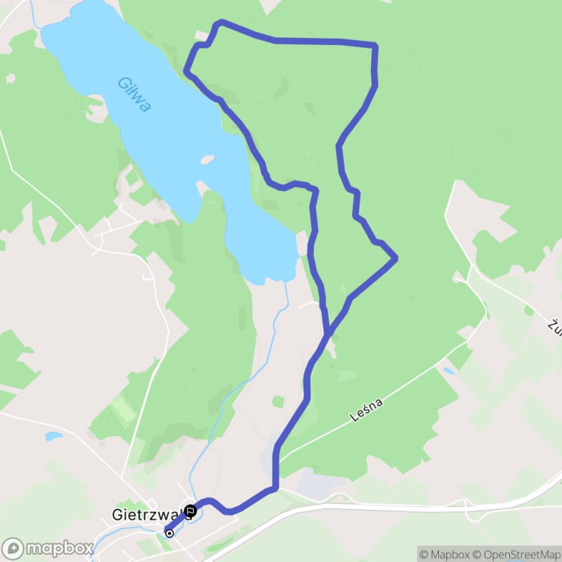Ścieżka turystyczna w Gietrzwałdzie o długości 8,7 km z poziomem trudności umiarkowanym. - Gietrzwałd