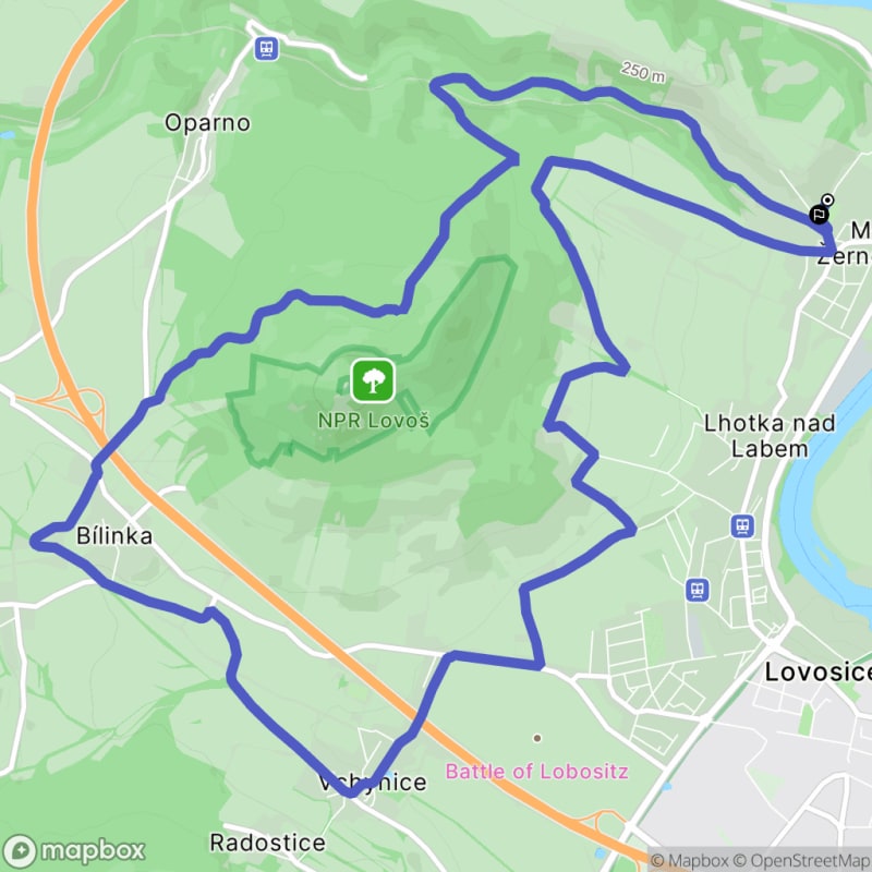 Ścieżka trudna w Malé Żernoseky o długości 15,2 km - Malé Žernoseky