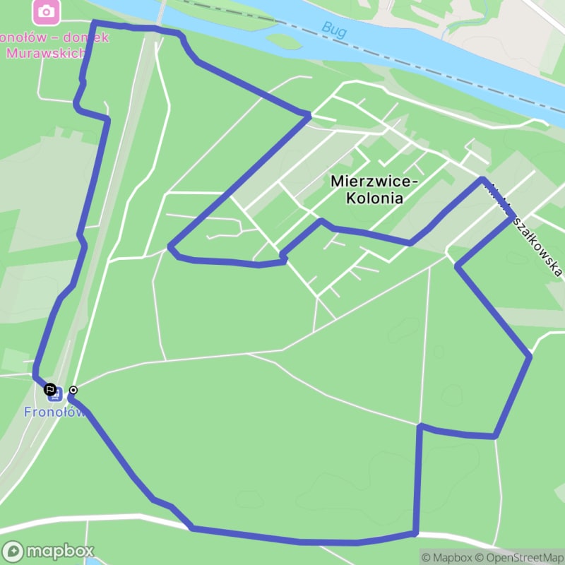 Spacer łatwy o długości 7 km rozpoczynający się w Mierzwice-Kolonia - Mierzwice-Kolonia