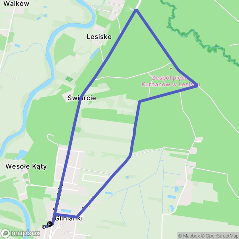 Łatwa wędrówka z Osjakowa na dystansie 5,5 km o poziomie łatwości.\n - Osjaków