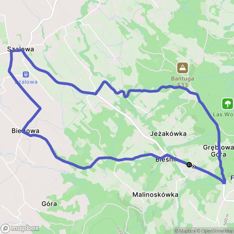 Ścieżka wzdłuż Bieśnika o dystansie 8,1 km i poziomie trudności średniej\n - Bieśnik