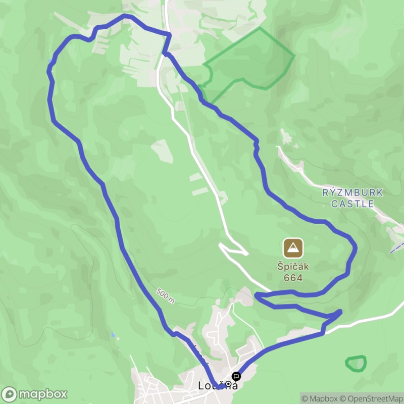Ścieżka średnio trudna, 10.3 km długa, w kierunku Loucna - Loucna