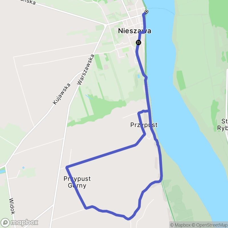 Ścieżka wzdłuż rzeki Wkry - 8,1 km, poziom trudności średni, rozpoczynająca się w Nieszawie. - Nieszawa