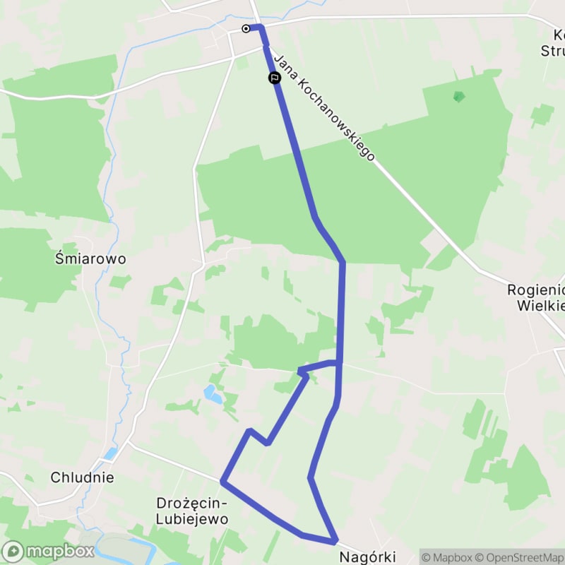 Ścieżka średnio trudna o długości 13,7 km zaczynająca się w Małym Płocku - Mały Płock