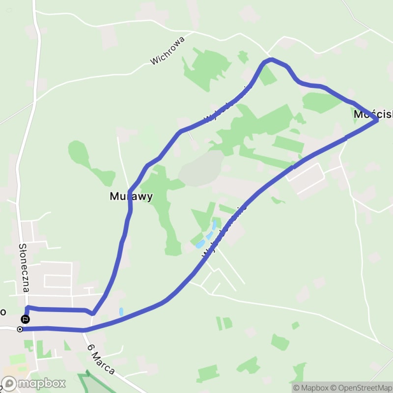 Łatwa, 6.3 km dystans rajdu turystycznego w Lubichowie \n (polski tytuł wędrówki) - Lubichowo