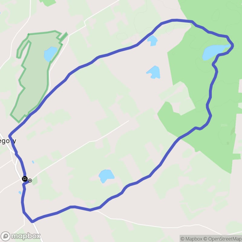 Ścieżka wzdłuż rzeki z poziomem trudności średnim - 8,4 km, Żegoty - Żegoty