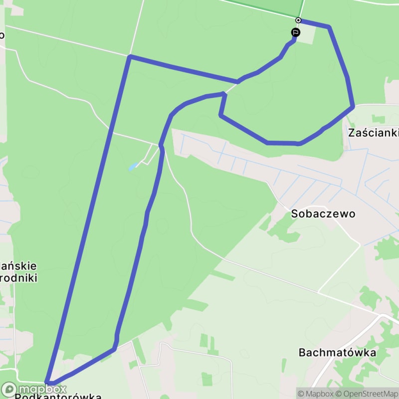 Ścieżka wzdłuż Zaścianków k. Bogusza o długości 8,2 km z poziomem trudności średniej - Zaścianki k. Bogusz