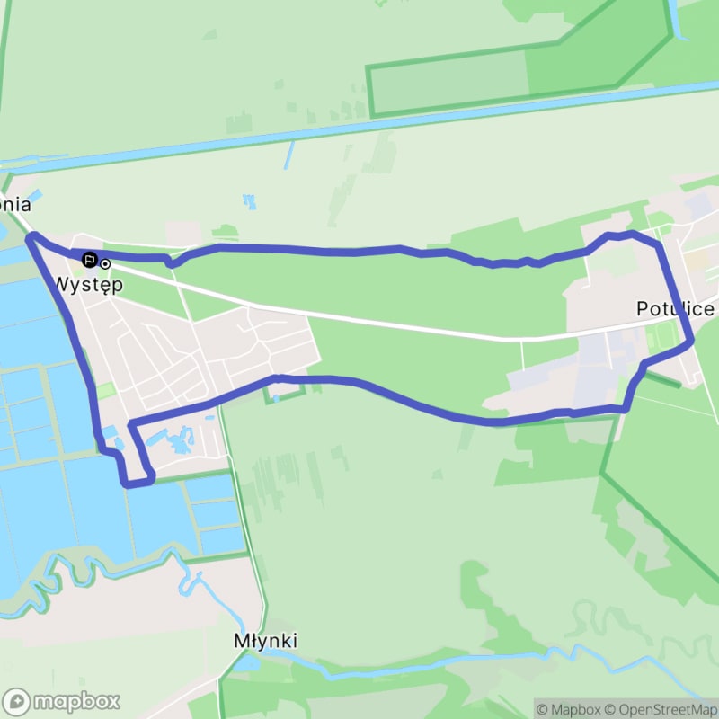 Ścieżka wzdłuż rzeki z poziomem trudności średnim - 9,0 km, Występ jako punkt wyjścia. - Występ