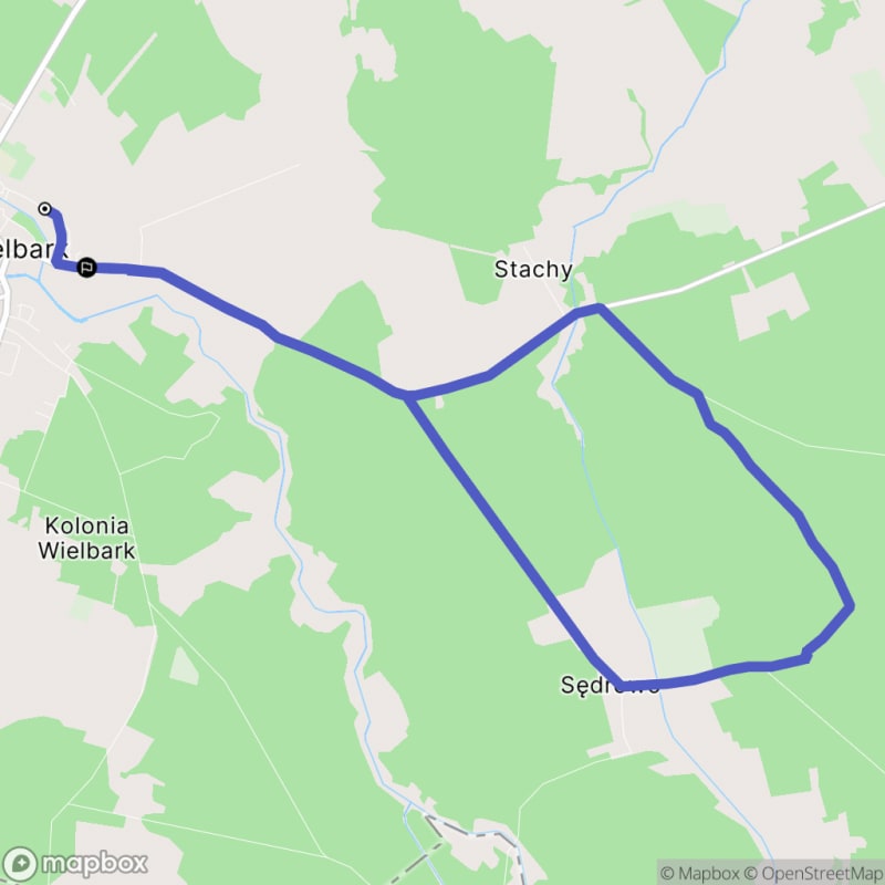 Ścieżka wzdłuż rzeki z poziomem trudności średnim - Wędrówka z Wielbarka o długości 14,3 km - Wielbark