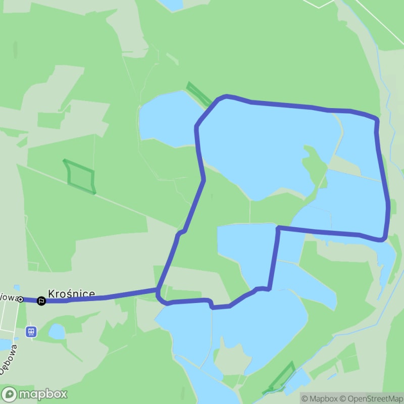 Ścieżka średnio trudna o długości 11,1 km w Krośnicach \/ Polska\n - Krośnice