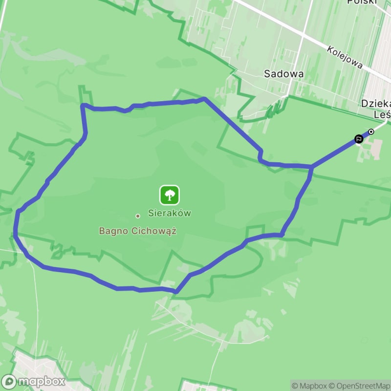 Ścieżka w góry z Dziekanowa Lesnego o dystansie 15,6 km i trudnym terenem. - Dziekanów Leśny
