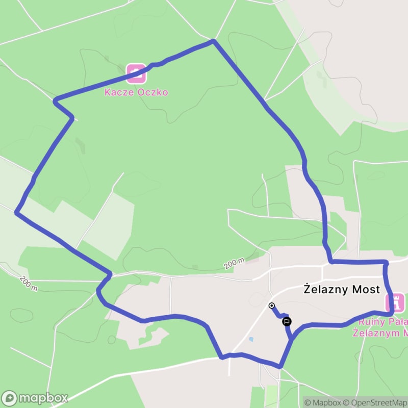Spacer od Żelaznego Mostu o długości 6,3 km z poziomowością łatwą - Żelazny Most