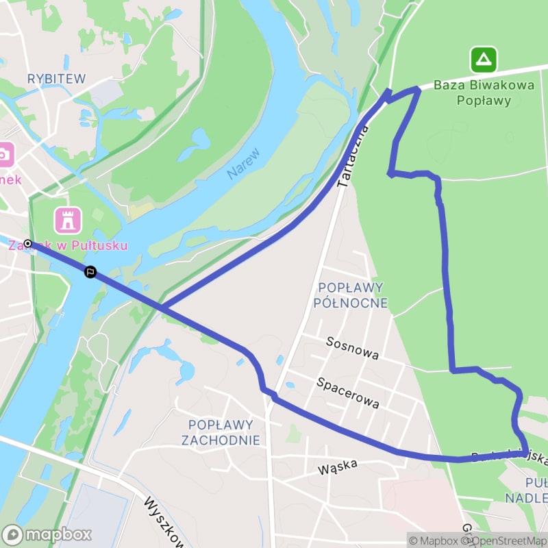 Łatwa, 5,6km dystansowa przechadzka turystyczna w Pułtusku \/ łatwy, 5,6km dystansowa wycieczka turystyczna w Pułtusku - Pułtusk
