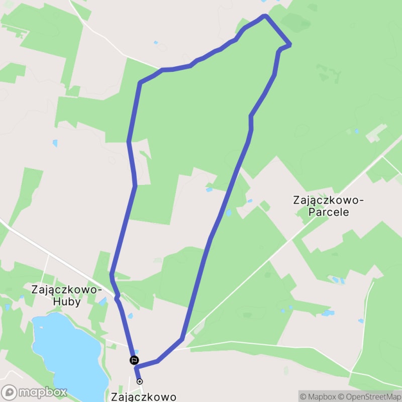 Łatwa, 7,3km dystansowa przechadzka turystyczna z punktu wyjścia w Zajączkowo. - Zajączkowo