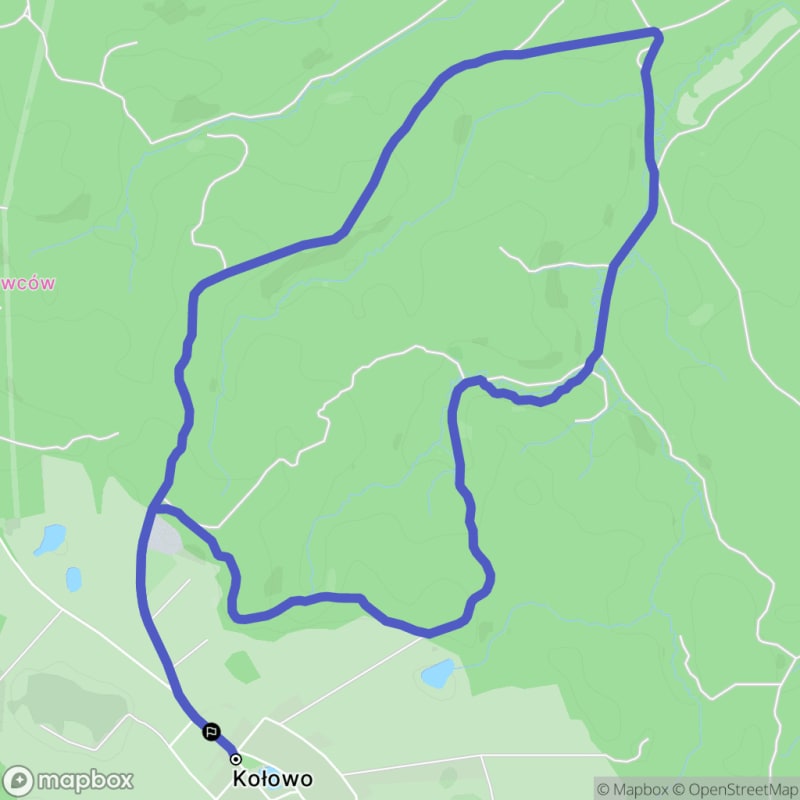 Ścieżka wzdłuż rzeki z poziomem trudności średnim - 8,6 km, Kołowo - Kołowo