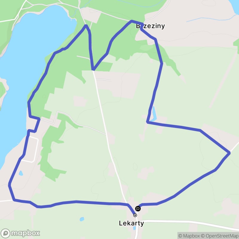 Łatwa, 6.4km trasa turystyczna rozpoczynająca się w Lekarty - spokojny spacer dla początkujących. - Lekarty