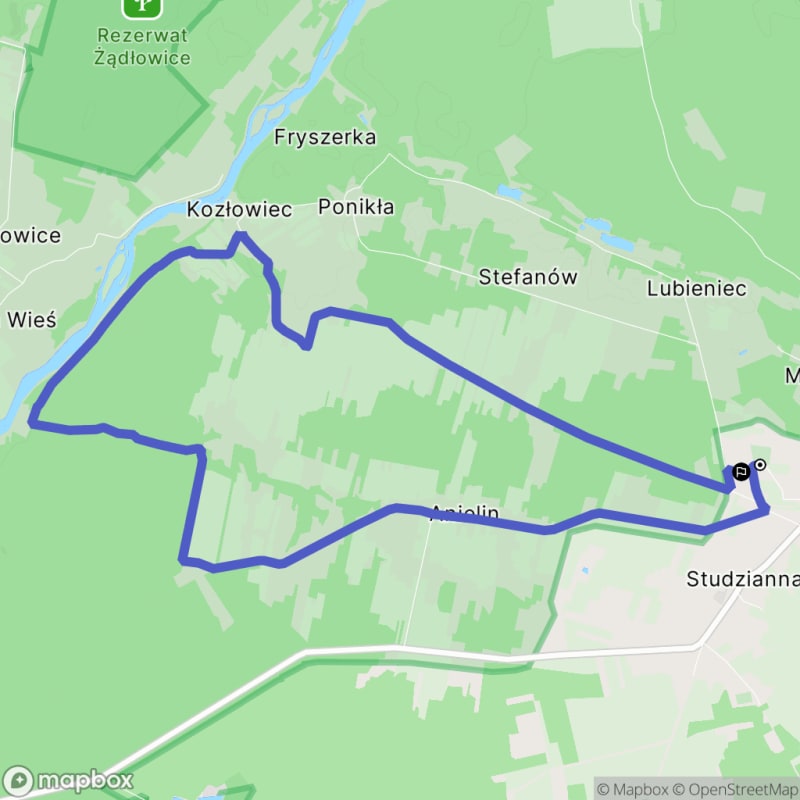 Ścieżka średnio trudna o długości 13,4 km w Poświętnach - Poświętne