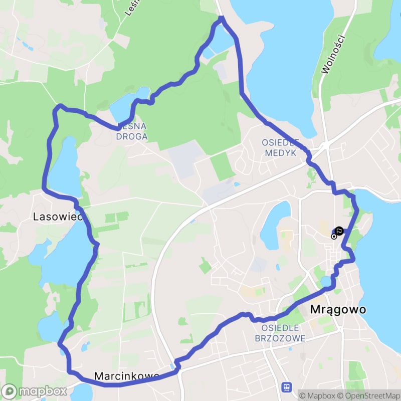 Umiarkowana wędrówka wokół Pięciu Jezior Mrągowskich - 13,1 km, 4 godz. - Mrągowo