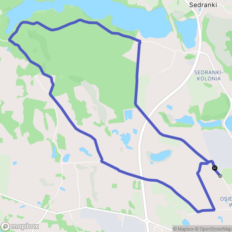 Ścieżka turystyczna w Olecku o długości 9,6 km z poziomem trudności umiarkowanym. - Olecko