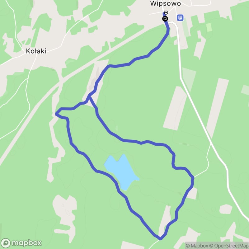 Ścieżka wzdłuż lasów Wipsowskich - 8,7 km, poziom trudności średni - Wipsowo