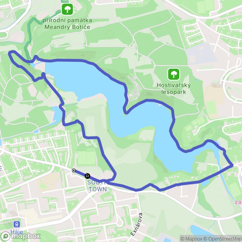 Trudny 6-kilometrowy tor na zaporze Hostivař - Prague