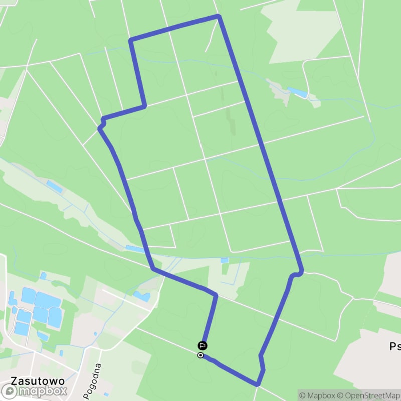 Łatwa pieszałka w Zasutowie o długości 6,2 km - tytuł w polskim języku - Zasutowo