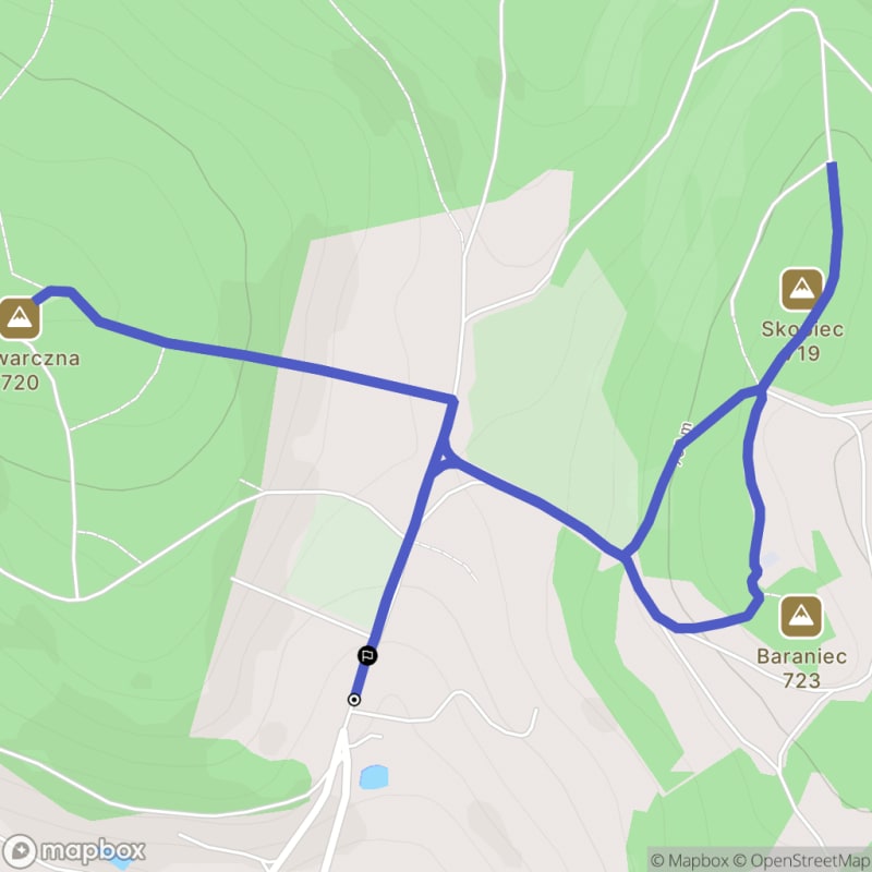 Trudna trasa 3,3 km: Skopiec Korona w Karkonoskich Górach Kaczawskich - Komarno